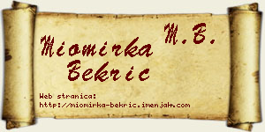 Miomirka Bekrić vizit kartica